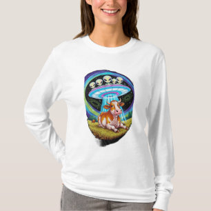 T-shirt Aliens enlevant des vaches mais la vache a l'air h