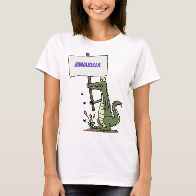 T-shirt Aligator de crocodile drôle avec dessin animé (Devant)