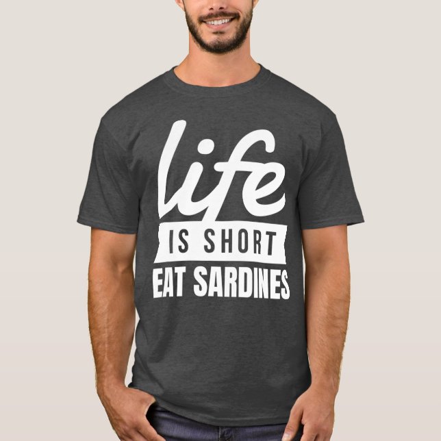 T-shirt Alimentation amusante en canne La vie est courte M (Devant)