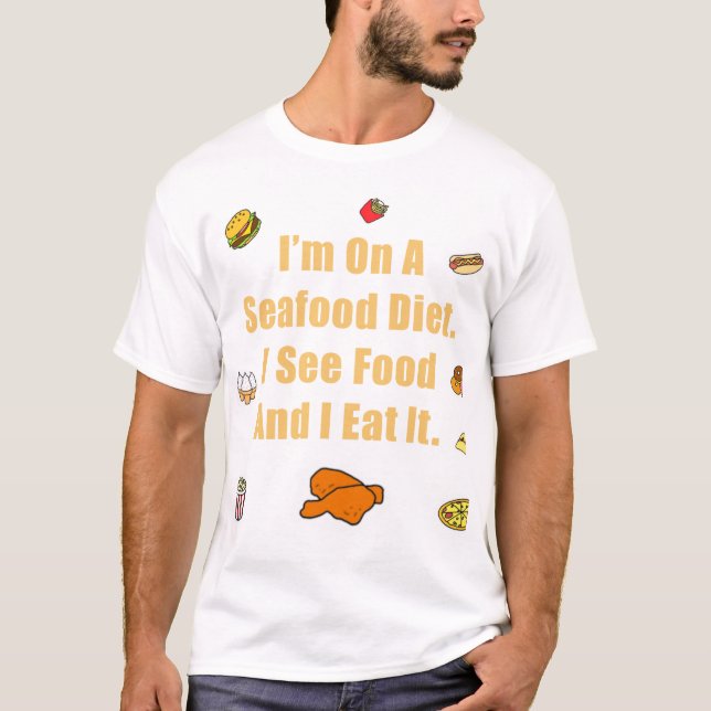 T-shirt Alimentation de fruits de mer - Blanc (Devant)