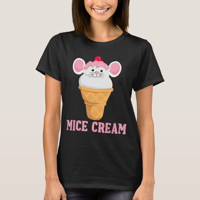 T-shirt Alimentation de glace Souris Souris Crème de souri (Devant)