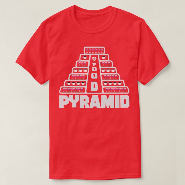 T-shirt Alimentation Pyramide Café Vin Boire (Design devant)