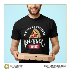 T-shirt Alimenté par Amoureux de Pizza Pepperoni Personnal