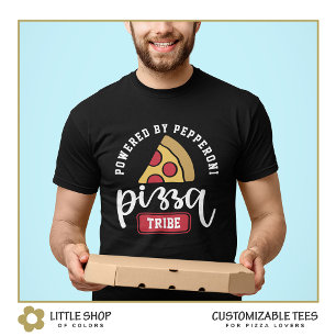T-shirt Alimenté par Amoureux de Pizza Pepperoni Personnal