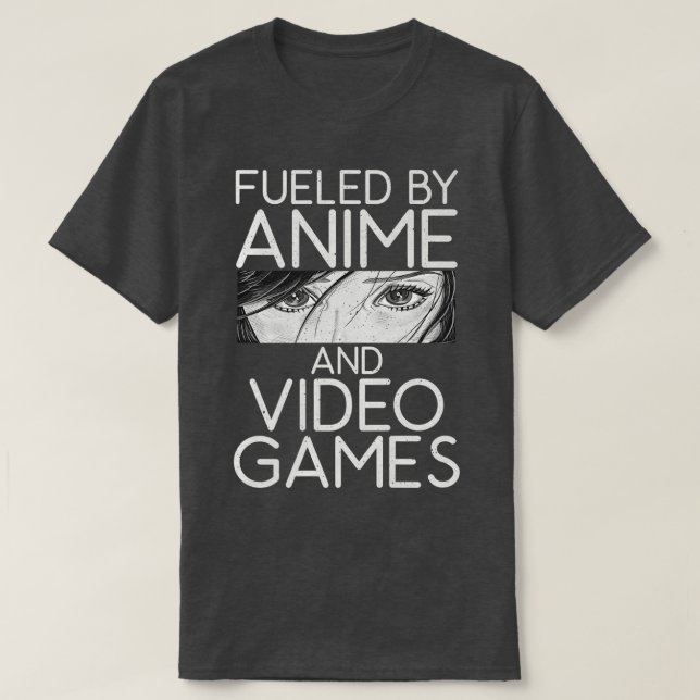 T-shirt Alimenté Par Anime Et Jeux Vidéo Drôle Otaku Anime (Design devant)