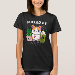 T-shirt Alimenté Par Chats Plantes Iced Matcha Thé Vert Dr