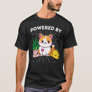 T-shirt Alimenté par chats plantes tacos drôle