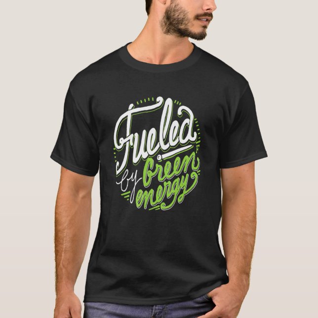 T-shirt Alimenté Par Des Vêtements Végétaux D'Énergie Vert (Devant)
