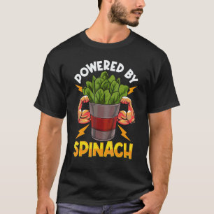 T-shirt Alimenté par Épinard Plante Verte Végétalienne Vég
