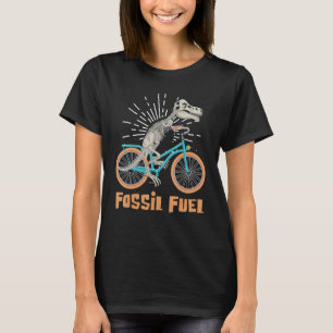 T-shirt Alimenté Par Fossil Carburant Reptile Famille Dino
