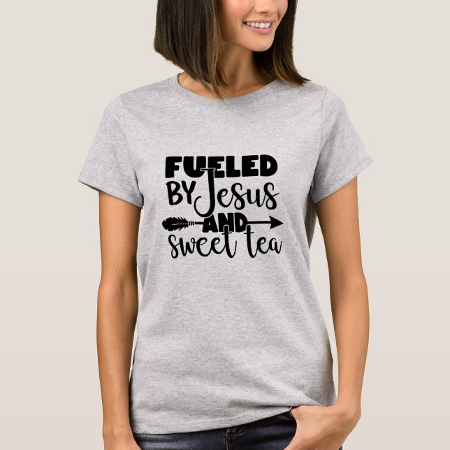 T-shirt Alimenté par Jesus & Sweet Tea (Devant)