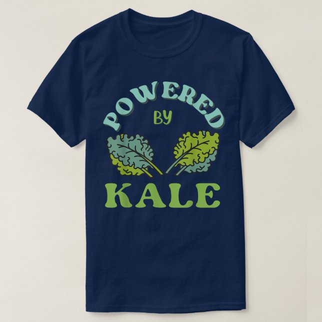 T-shirt Alimenté Par Kale Plante végétarien de nourriture  (Design devant)