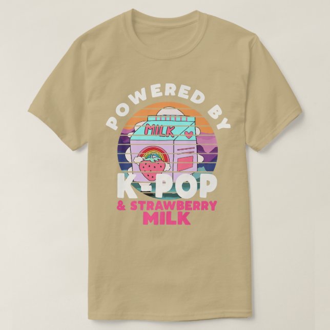 T-shirt Alimenté Par KPop & Lait De Fraise Kawaii  (Design devant)