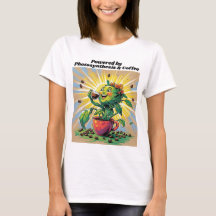 T-shirt 'Alimenté par la photosynthèse et le café'