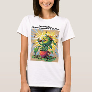 T-shirt 'Alimenté par la photosynthèse et le café'