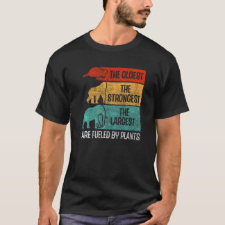 T-shirt Alimenté Par La Tortue Plante Gorilla Elephant Veg