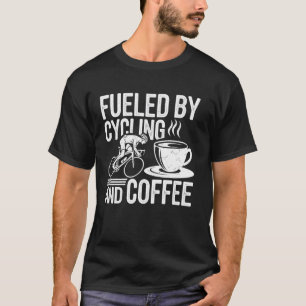 T-shirt Alimenté par le cyclisme et le café Biker drôle de