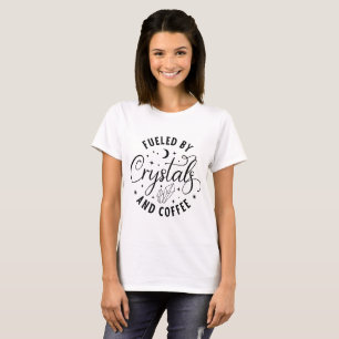 T-shirt Alimenté par les Cristaux et le Café Blanc Hallowe