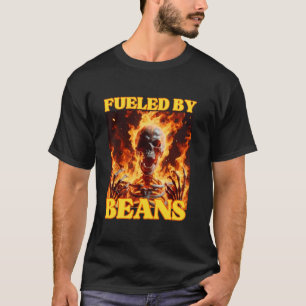 T-shirt Alimenté Par Les Haricots Drôle Cringe Dur Skeleto