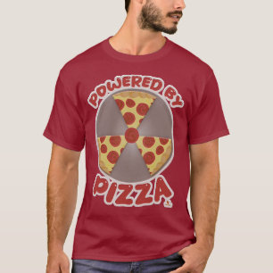 T-shirt Alimenté Par Pizza Drôle Slogan De Nourriture