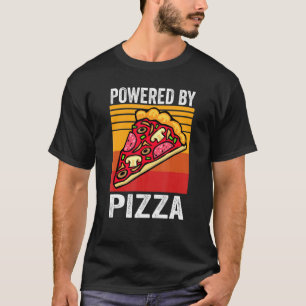 T-shirt Alimenté Par Pizza Italienne Nourriture Hommes Fem