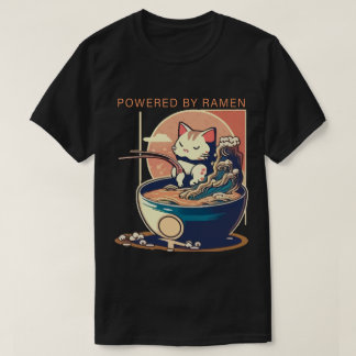 T-shirt Alimenté par Ramen Cat