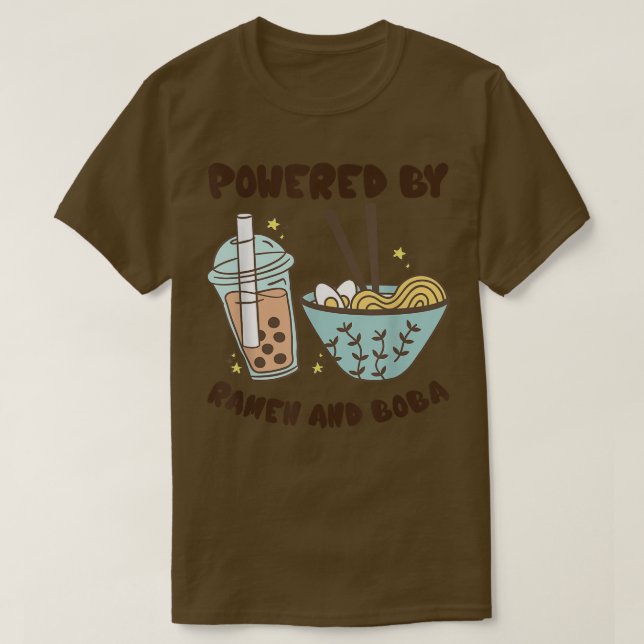 T-shirt Alimenté Par Ramen Et Boba Thé Anime Japonais Alim (Design devant)