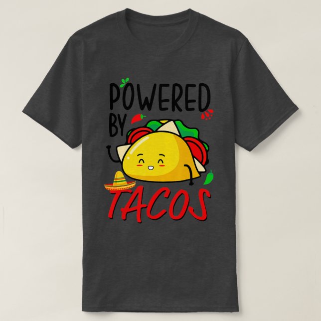 T-shirt Alimenté Par Tacos Funny Taco (Design devant)