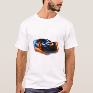 T-shirt Alimenter la Voiture de Sport Néon Fire