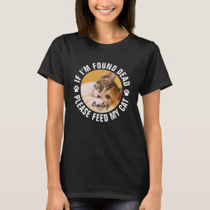 T-shirt Alimenter Mon Chat Funny Humour foncé