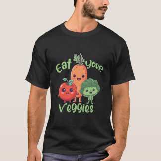 T-shirt Aliments sains végétariens véganes légumes