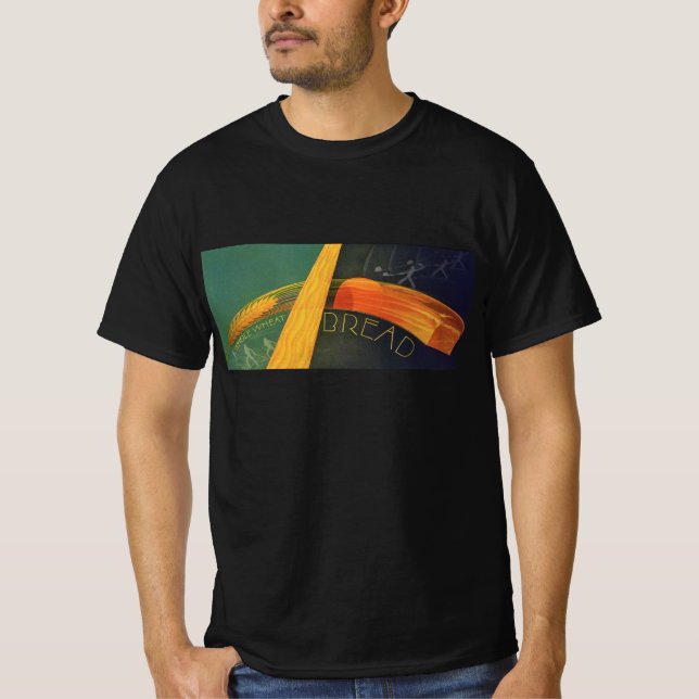 T-shirt Aliments sains vintages, Pain de blé de grain enti (Devant)