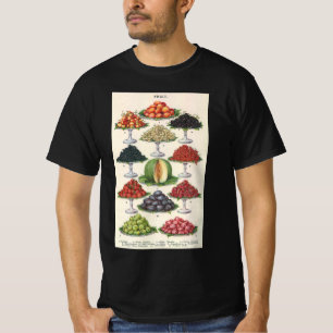 T-shirt Aliments vintages Fruits assortés sur plateaux pou