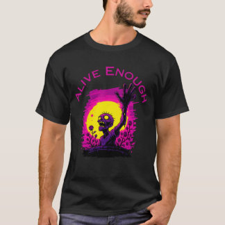 T-shirt Alive Assez - Zombie Vintage Tee graphique main