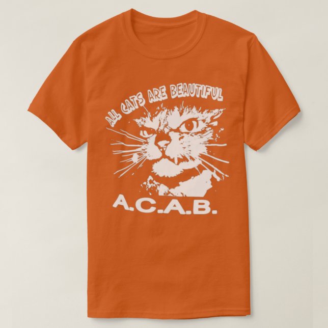 T-shirt All Cats Are Beautiful A C A B  (Design devant)