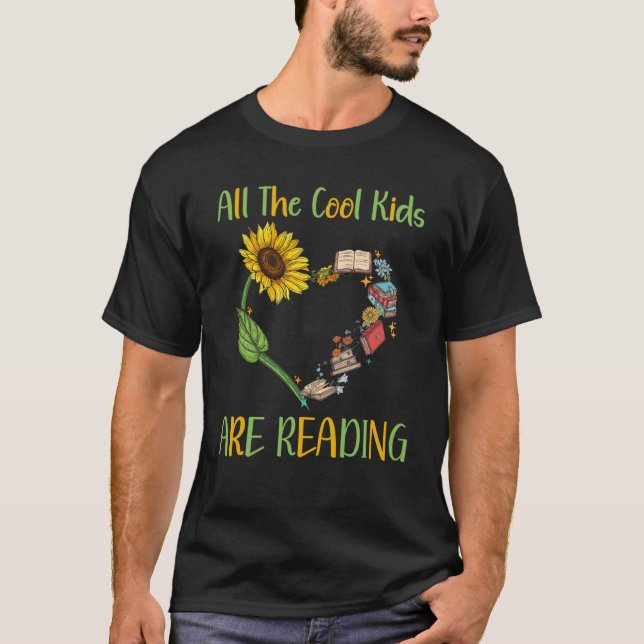 T-shirt All Cool Kids Are Reading Book Nerd Reading Teache (Devant)