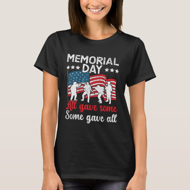 T-shirt All Gave Some Some Gave All USA Flag American Memo (Devant)