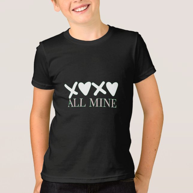 T-shirt ALL MINE XOXO Valentine Shirt - Minimal Love Desig (Devant)