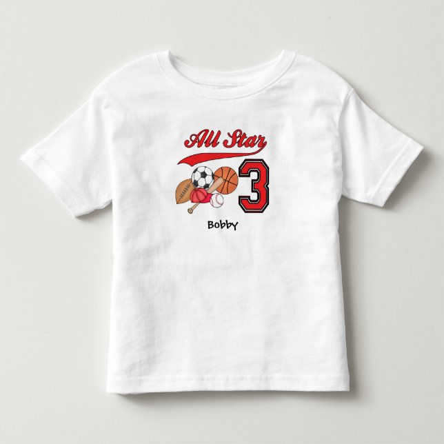 T-shirt All Star Sports 3e anniversaire Toddler (Devant)