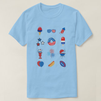 T-shirt All Things America en Rouge, Blanc & Bleu pour le 