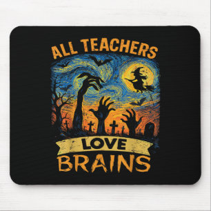 T-Shirt 'Alle Lehrer lieben Gehirne' Lustiges Lehr Mousepad