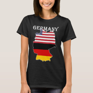 T-shirt Allemagne Carte du drapeau USA Ancestry Expatriate