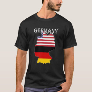 T-shirt Allemagne Carte du drapeau USA Ancestry Expatriate