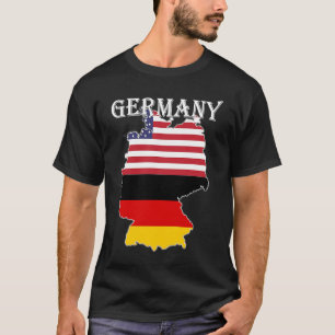T-shirt Allemagne Carte du drapeau USA Ancestry Expatriate