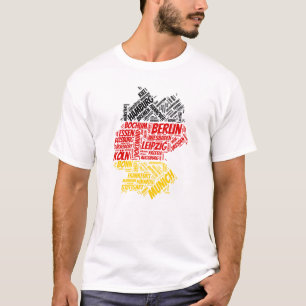 T-shirt Allemagne Drapeau avec des noms de ville Word Art