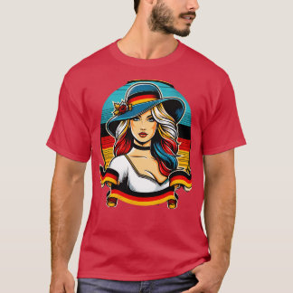 T-shirt Allemagne Fille Allemagne Drapeau pour femmes Germ