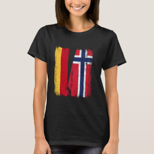 T-shirt Allemagne Norvège Drapeau moitié Ancêtre Allemand