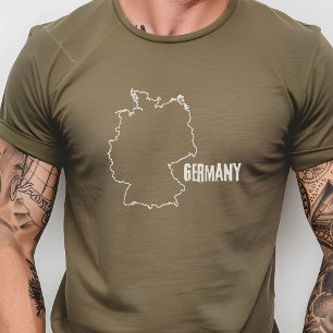 T-shirt Allemagne Plan de pays Plan de la ligne de frontiè