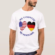 Allemagne USA Drapeau Coeurs Mon pays Mon patrimoi