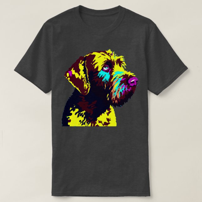 T-shirt Allemand À poils durs Pointer Art Amoureux des chi (Design devant)